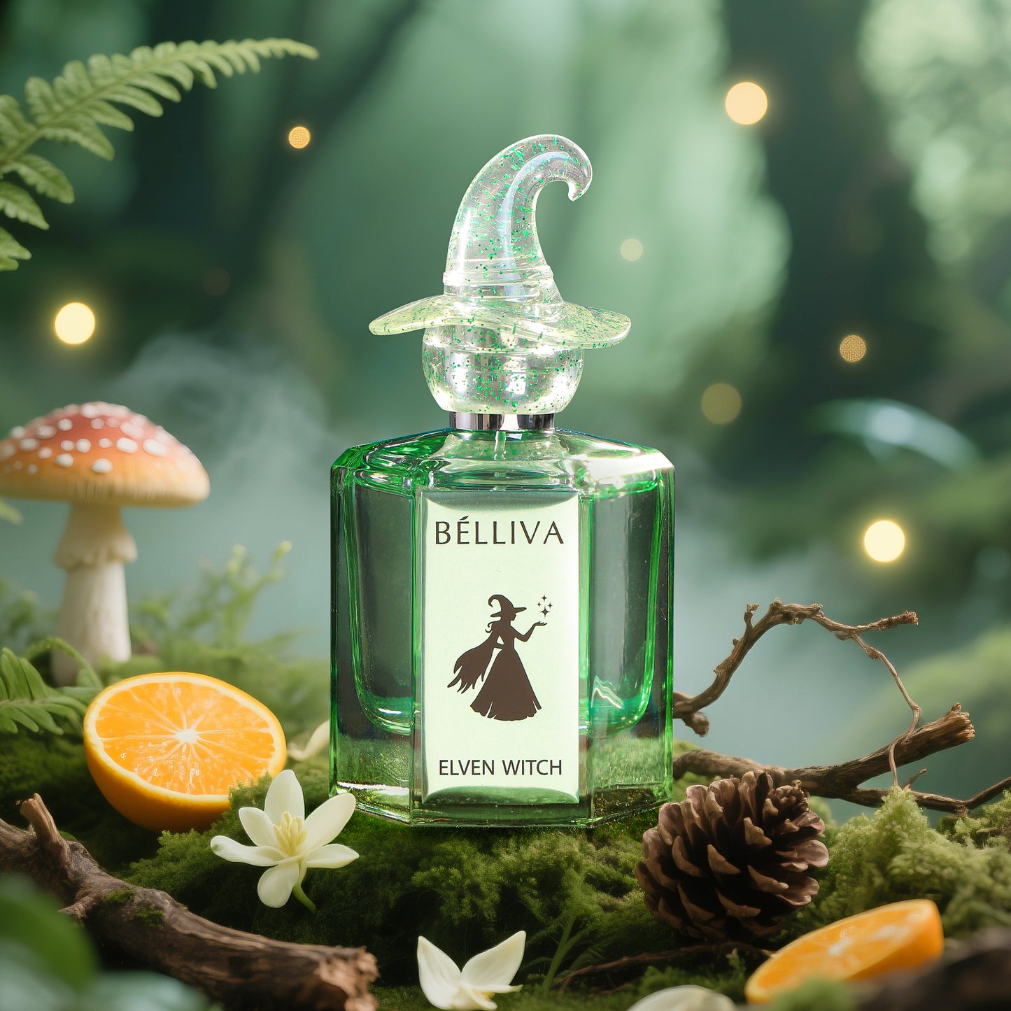 BELLIVA Elven Witch Eau De Parfum for Women 50ml, Notes of Pear, Bitter Orange, Jasmine, Orange Blossom, Damask Rose, Virginian Cedar and Amber, Delicate Female Perfume, Fragrance For Women