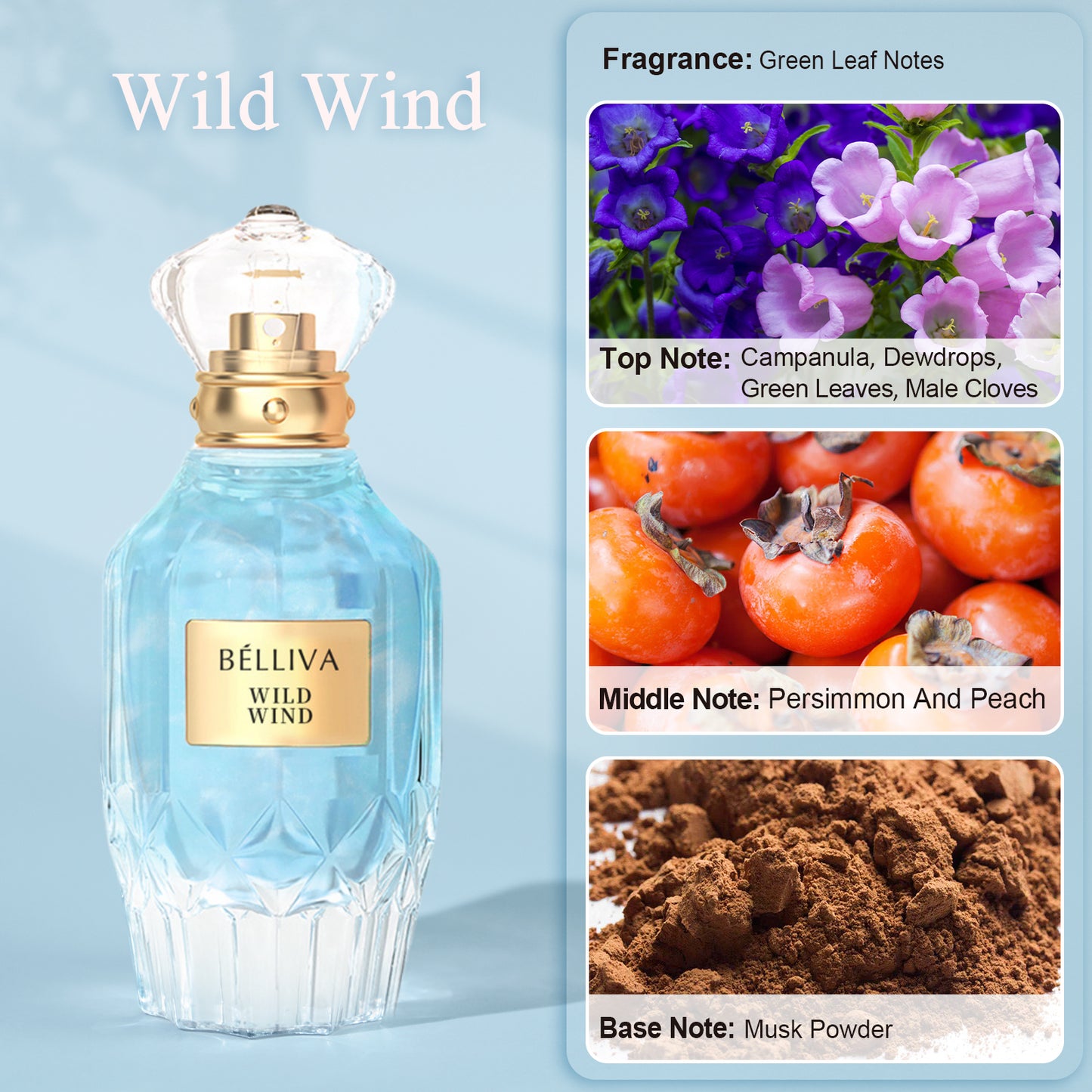 BELLIVA Wild Wind Eau De Parfum 50ml – Affordable Luxury Green Leaf Fragrance for Women