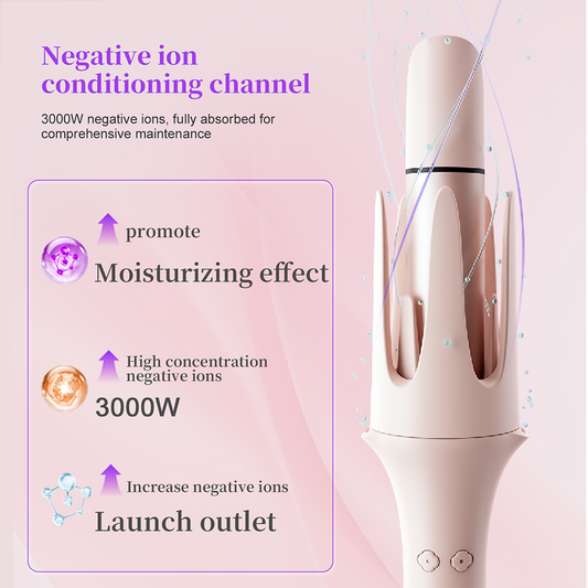 Automatic 4-in-1 Hair Styler Kit (Straightener Brush & Auto Curler) – 3000W Negative Ion Hair Care, 3 Heat Settings, 360° Auto Curl in One Click for Effortless Curls, Smooth Straightening & Voluminous Hair