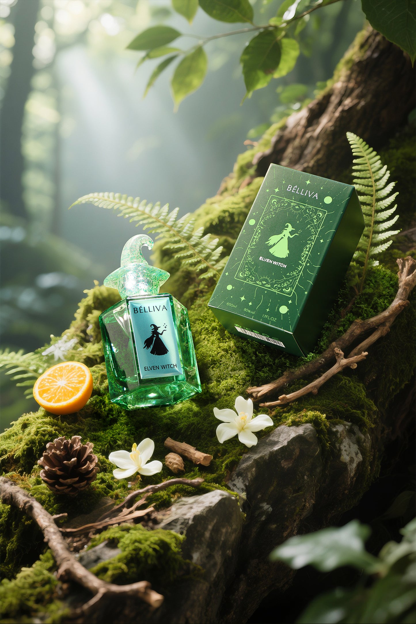 BELLIVA Elven Witch Eau De Parfum for Women 50ml, Notes of Pear, Bitter Orange, Jasmine, Orange Blossom, Damask Rose, Virginian Cedar and Amber, Delicate Female Perfume, Fragrance For Women