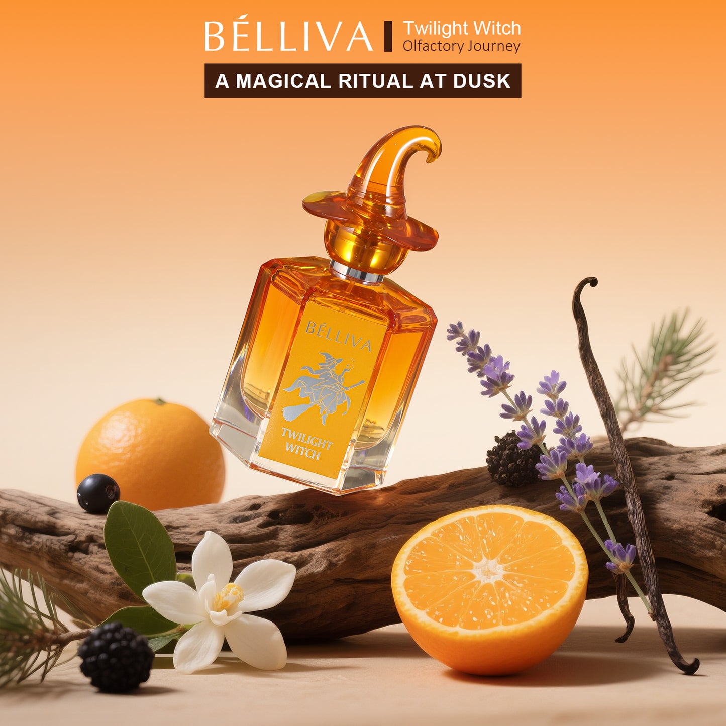 Belliva Twilight Witch 50ml Autumn Winter Limited Edition Warmth Vanilla Cedar Musk Scent Long Lasting Sunset Healing