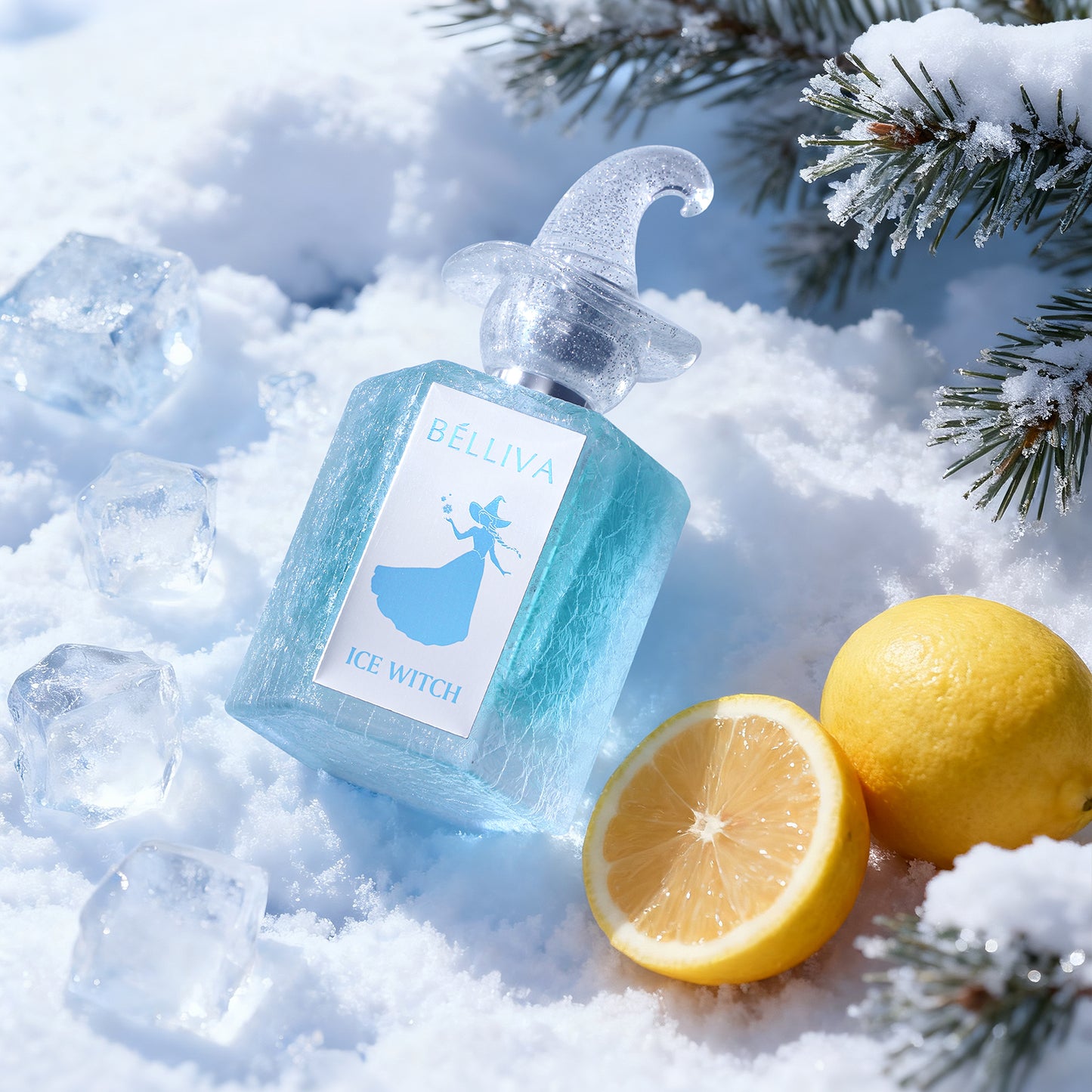 Belliva Ice Witch Eau de Parfum 50ml – 30% Perfume Essence, Long-Lasting Musk Fragrance, Collectible Ice Crack Bottle, Elegant Winter Scent for Women