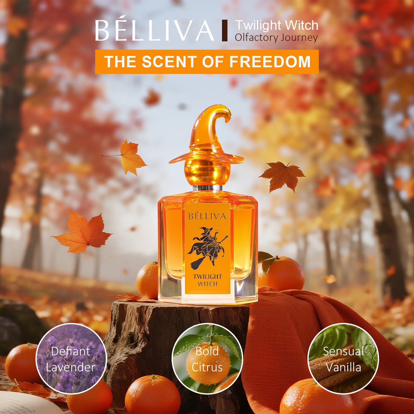 Belliva Twilight Witch 50ml Autumn Winter Limited Edition Warmth Vanilla Cedar Musk Scent Long Lasting Sunset Healing