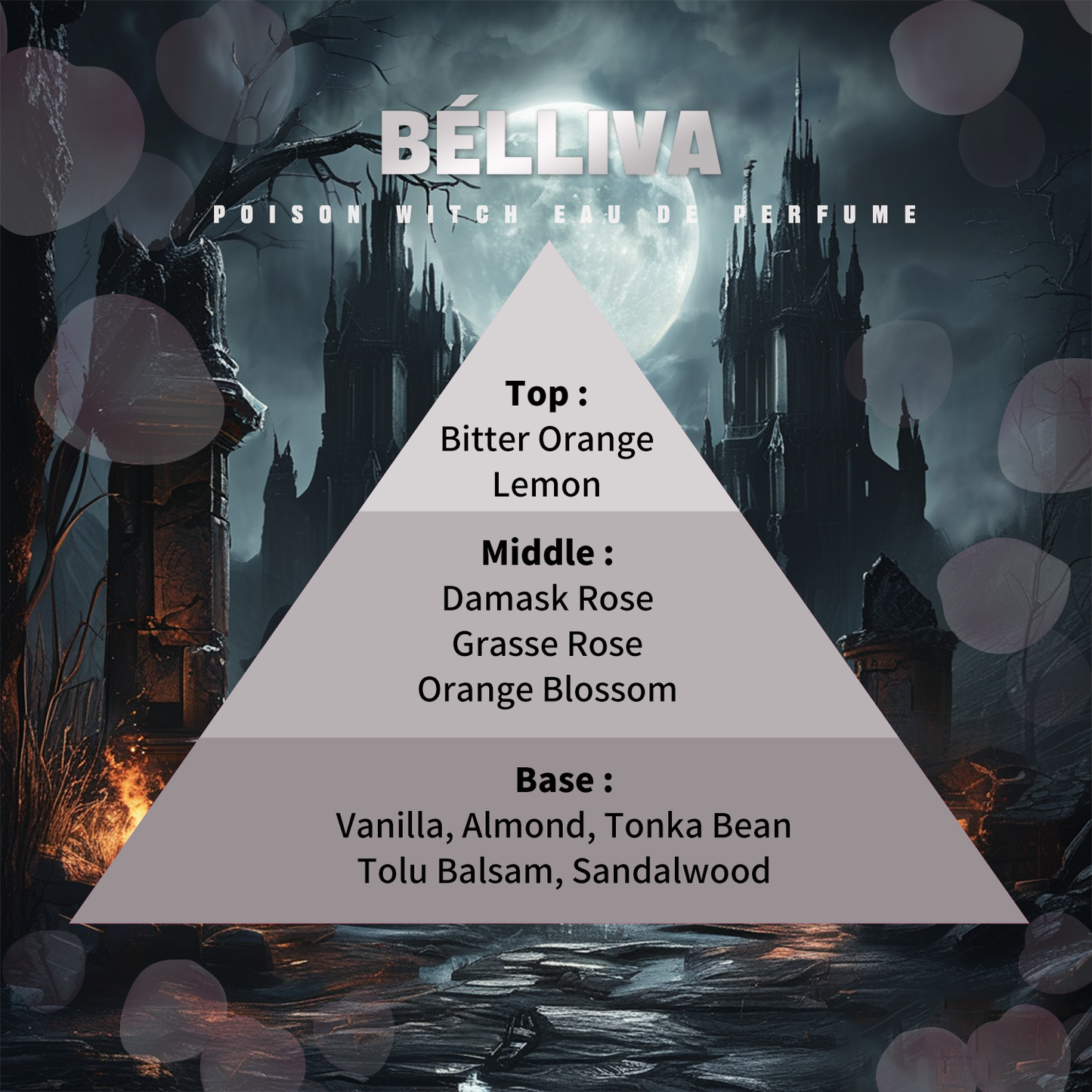 BELLIVA Poison Witch EDP Spray 50ml,Cruelty-Free, Long Lasting Eau De Parfum for Women,Long Lasting Fragrance with Rose | Orange Blossom | Vanilla Notes
