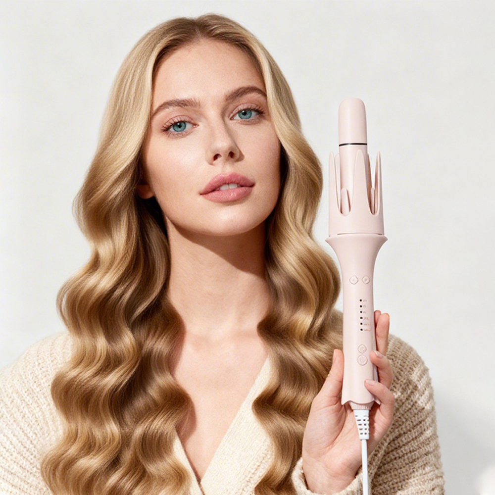 Automatic 4-in-1 Hair Styler Kit (Straightener Brush & Auto Curler) – 3000W Negative Ion Hair Care, 3 Heat Settings, 360° Auto Curl in One Click for Effortless Curls, Smooth Straightening & Voluminous Hair