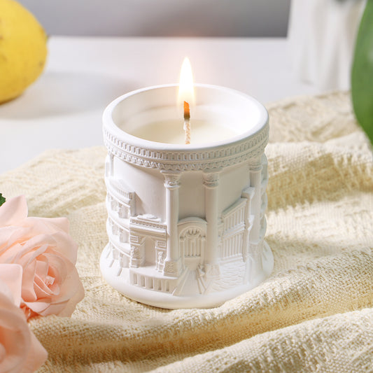 BELLIVA Natural Soy Wax Scented Candle 5 oz / 140g | 25-35 Hours Long-Lasting Fragrance · Plaster Artisan Cup · Jasmine Scent for Holistic Relaxation
